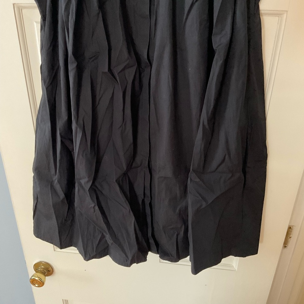 Madewell Flutter Sleeve Button-Front Mini Dress in Poplin Jet Black Size XS NWT - Picture 9 of 12